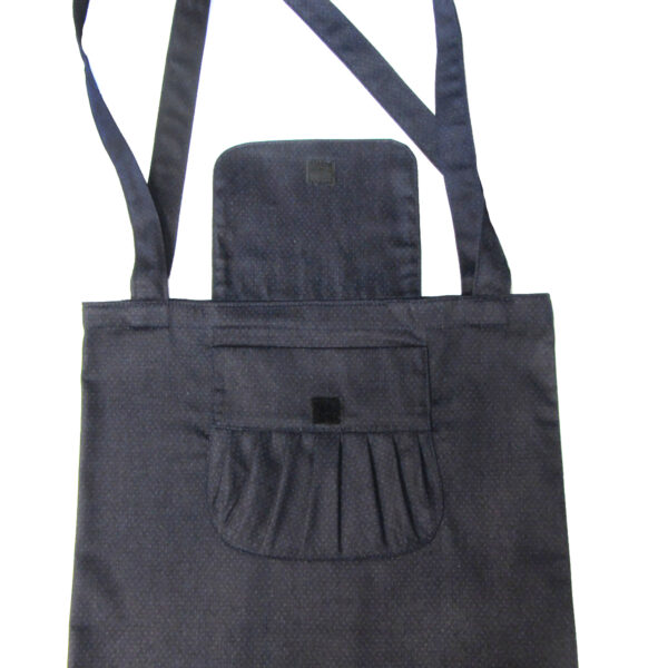Sac pliable pois - Fourre-tout bleu violet foncé et gris - Image 5