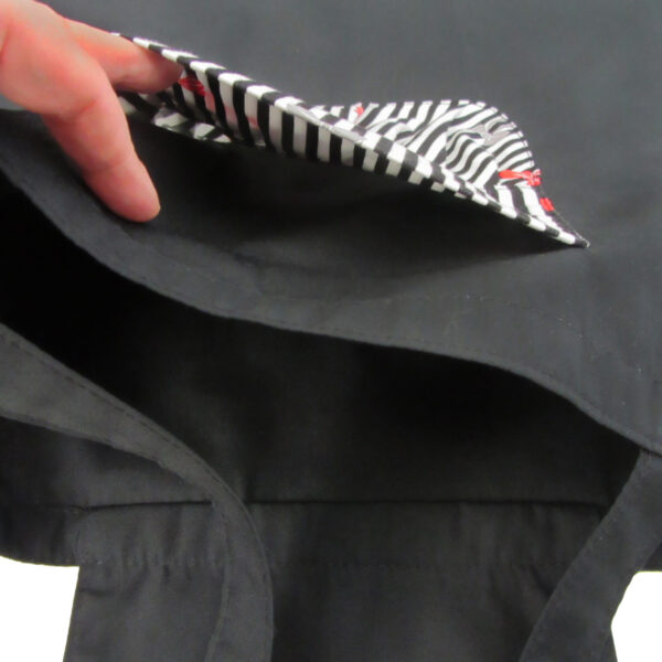 Sac réutilisable pliable hydrofuge - fleuris noir et gris - Image 6