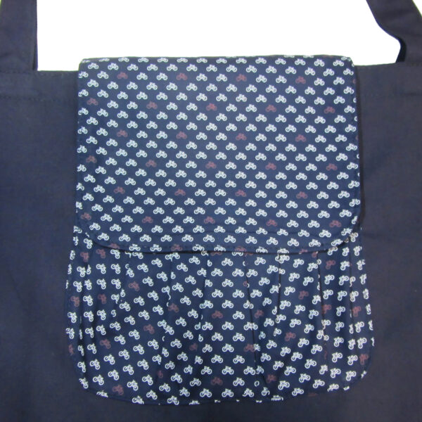 Sac pliable motif vélo - Fourre-tout marine hydrofuge - Image 7