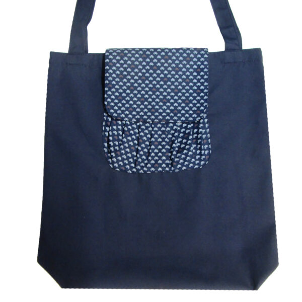 Sac pliable motif vélo - Fourre-tout marine hydrofuge - Image 3