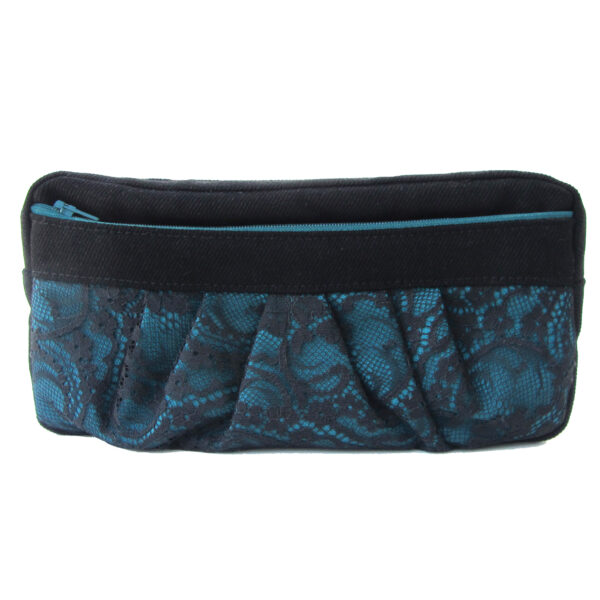 Trousse chic en dentelle noir et turquoise - Pochette de rangement - Image 4