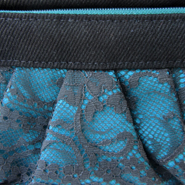 Trousse chic en dentelle noir et turquoise - Pochette de rangement - Image 7