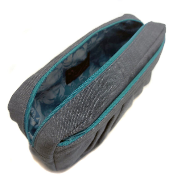Étui à crayons en denim - Pochette à maquillage deux sections - Image 5