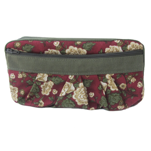 Trousse de toilette kaki et rouge - Pochette à deux sections - Image 2