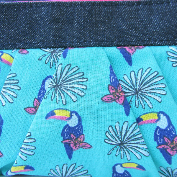 Pochette de voyage - Trousse à crayons en denim motif toucans - Image 7