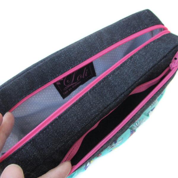 Pochette de voyage - Trousse à crayons en denim motif toucans - Image 12