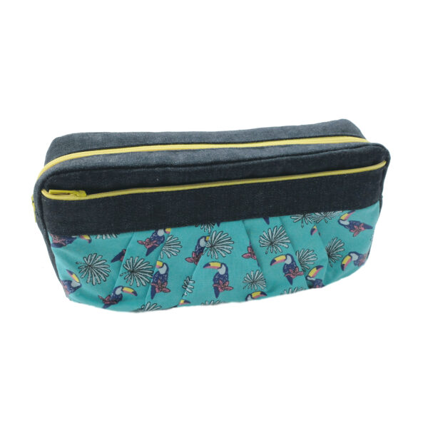 Pochette de voyage - Trousse à crayons en denim motif toucans - Image 4