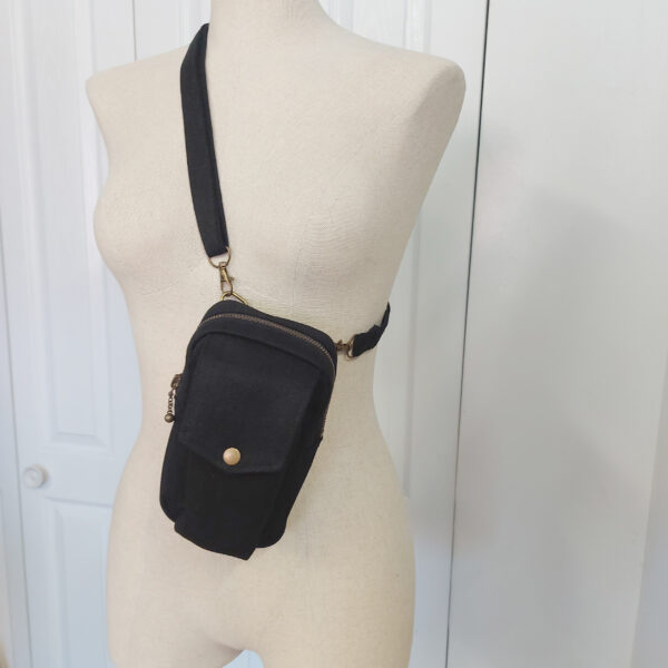 Sac pour cellulaire à bandoulière - Sac de taille en denim - Image 9