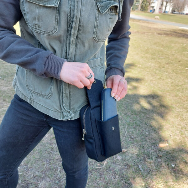 Sac pour cellulaire à bandoulière - Sac de taille en denim - Image 6