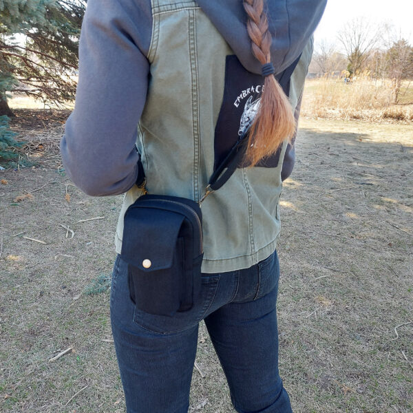 Sac pour cellulaire à bandoulière - Sac de taille en denim - Image 3