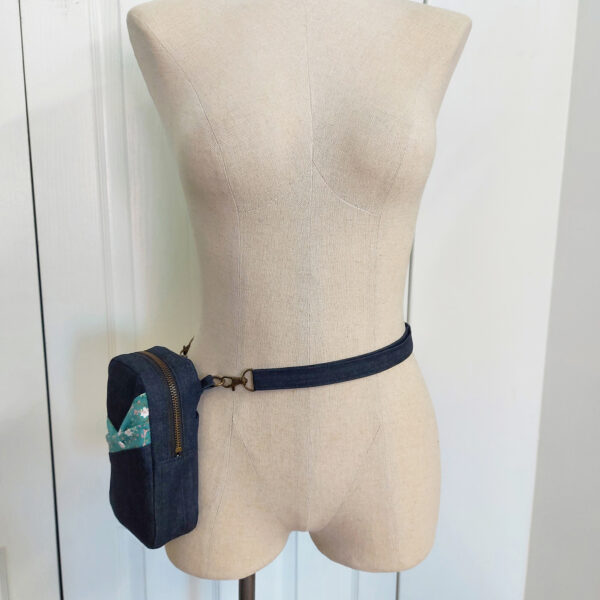 Petit sac de taille en denim - Sacoche bandoulière ajustable - Image 5