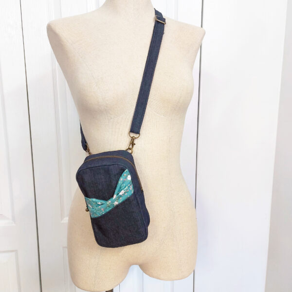 Petit sac de taille en denim - Sacoche bandoulière ajustable - Image 4