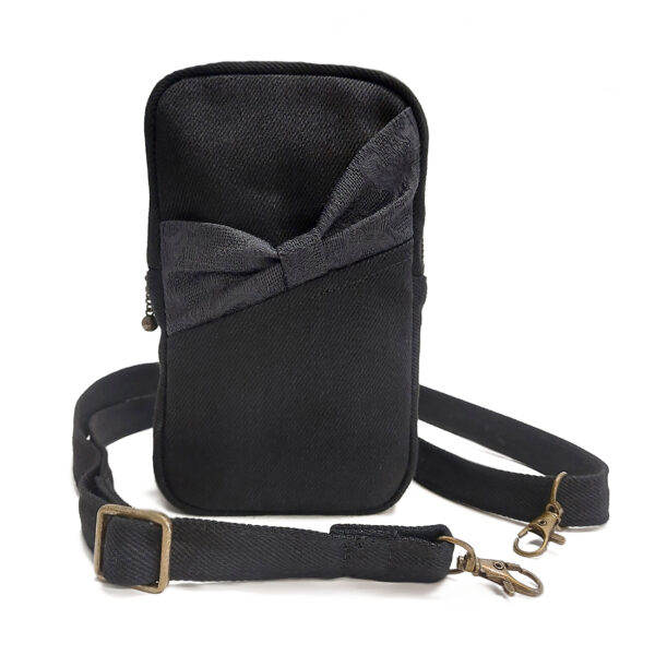 Sac de taille noir avec pochette au devant - Bandoulière ajustable