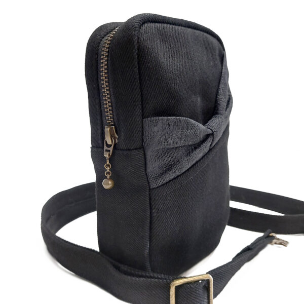 Sac de taille noir avec pochette au devant - Bandoulière ajustable - Image 5