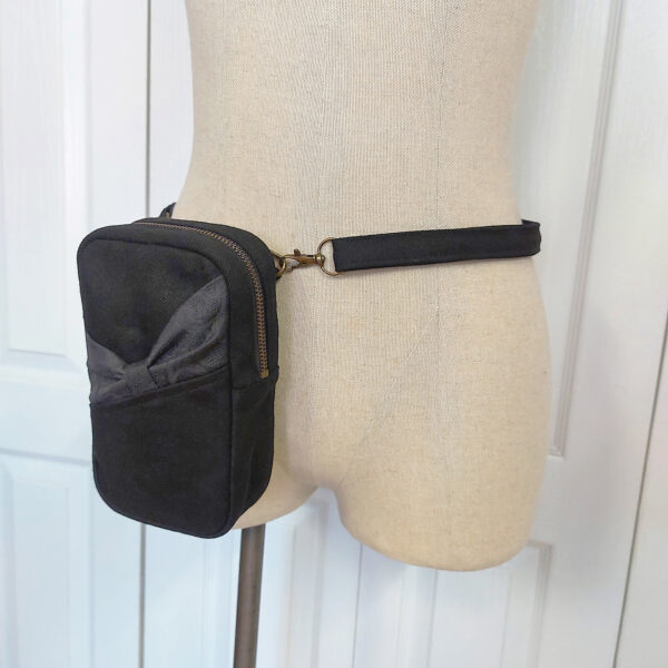 Sac de taille noir avec pochette au devant - Bandoulière ajustable - Image 4