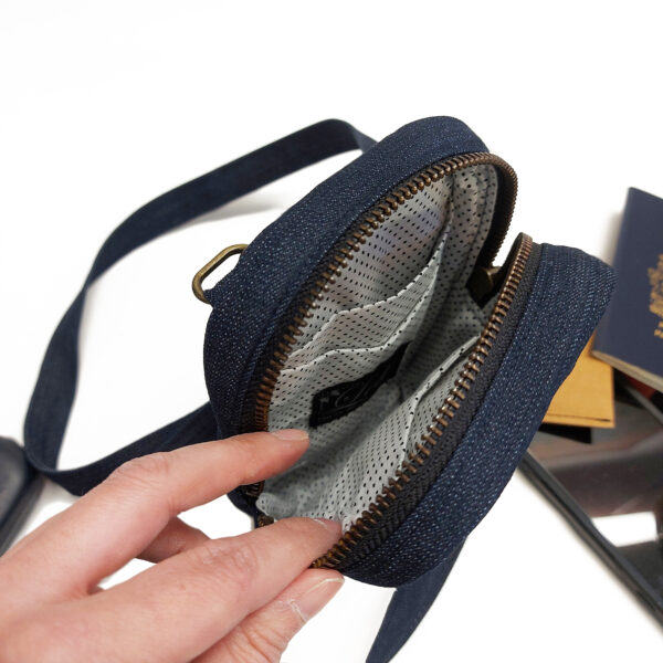 Sac banane jeans bleu et jaune - Sacoche bandoulière ajustable - Image 10