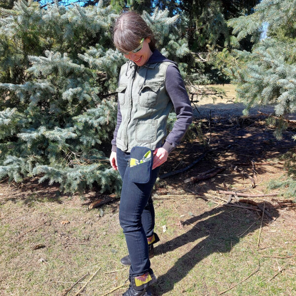 Sac banane jeans bleu et jaune - Sacoche bandoulière ajustable - Image 4