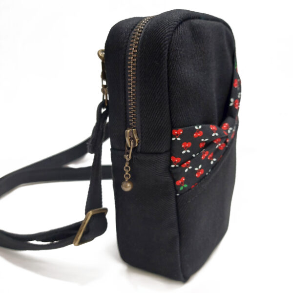 Petit sac motif cerises rouges - Sac à main bandoulière ajustable - Image 6