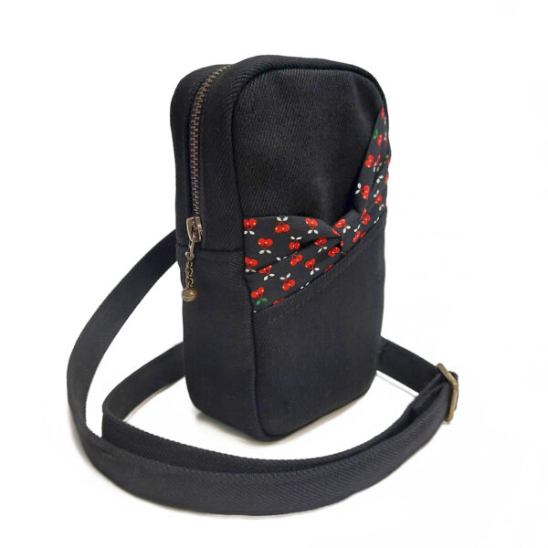 Petit sac motif cerises rouges - Sac à main bandoulière ajustable - Image 5