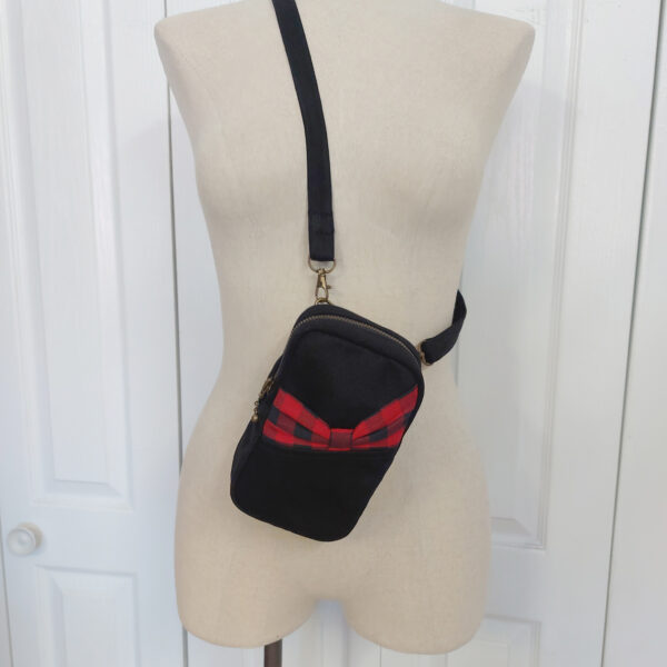 Sac banane noir et rouge - Sacoche bandoulière ajustable - Image 3
