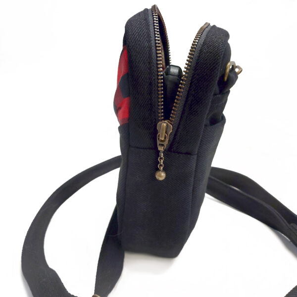 Sac banane noir et rouge - Sacoche bandoulière ajustable - Image 6