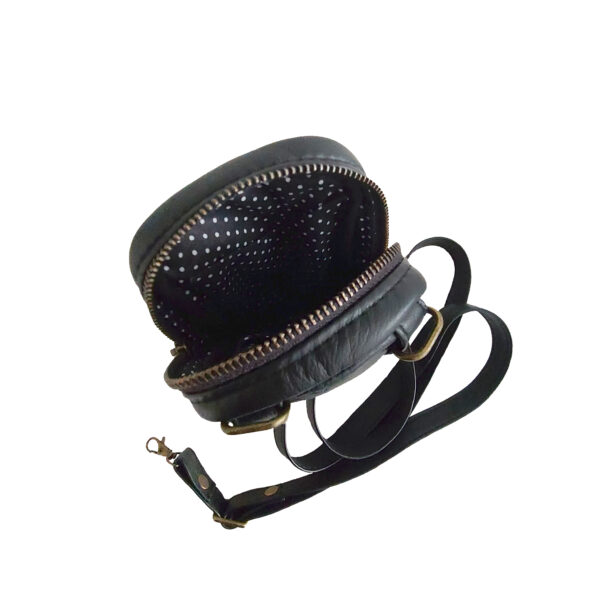 Sac de taille cuir noir - Pochette cellulaire à bandoulière - Image 9