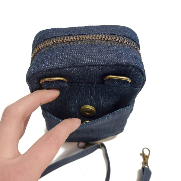 Sac banane jeans bleu et jaune - Sacoche bandoulière ajustable - Image 12