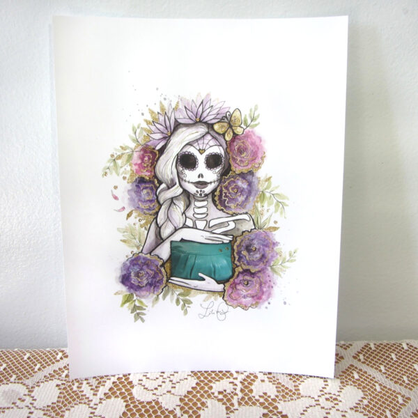 Illustration 8 1/2" x 11" Même La Muerte aime Loli. - Image 3