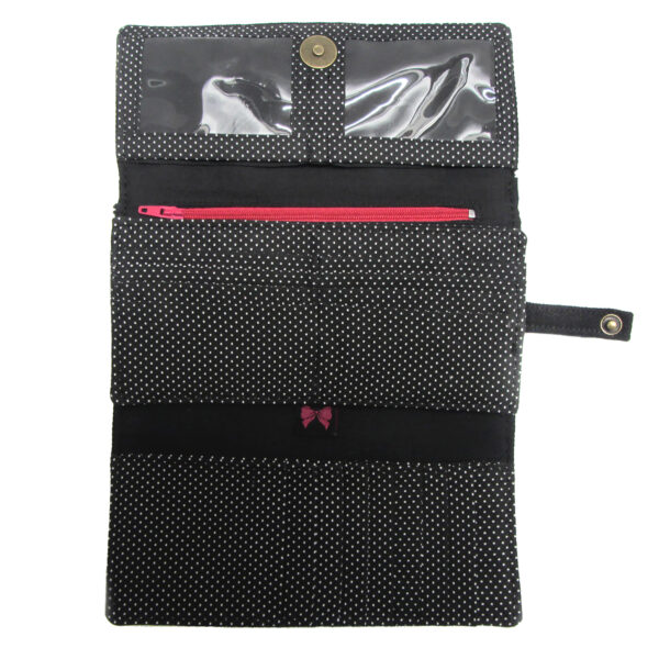 Portefeuille noir et blanc à pois - Doublure anti-fraude RFID - Image 10
