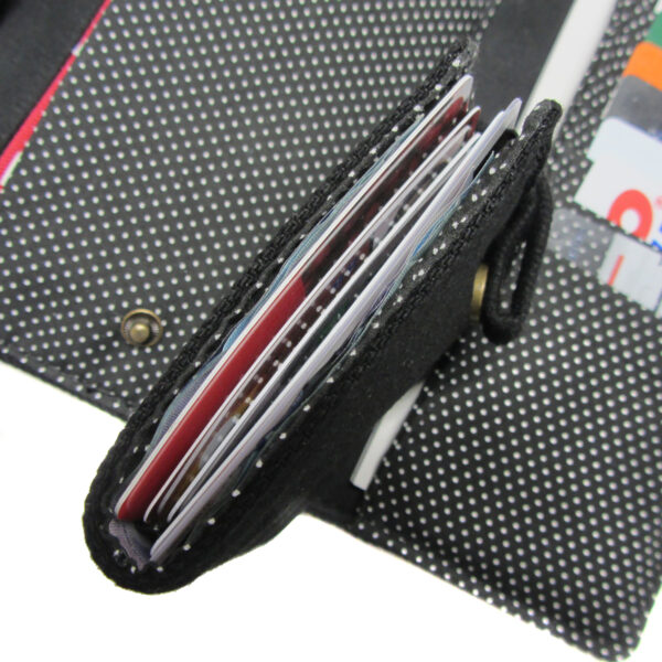 Portefeuille noir et blanc à pois - Doublure anti-fraude RFID - Image 17