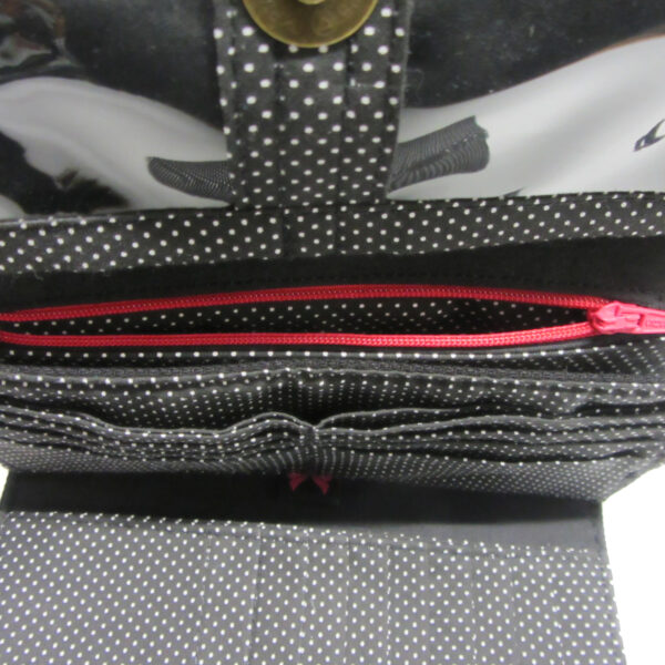 Portefeuille noir et blanc à pois - Doublure anti-fraude RFID - Image 8