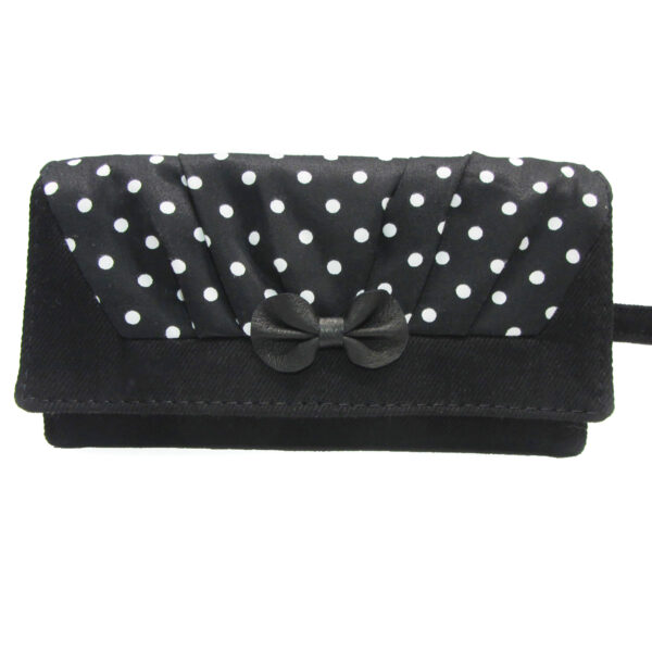 Portefeuille noir et blanc à pois - Doublure anti-fraude RFID - Image 3