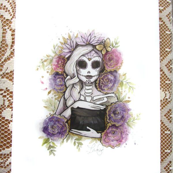 Illustration 8 1/2" x 11" Même La Muerte aime Loli. - Image 6