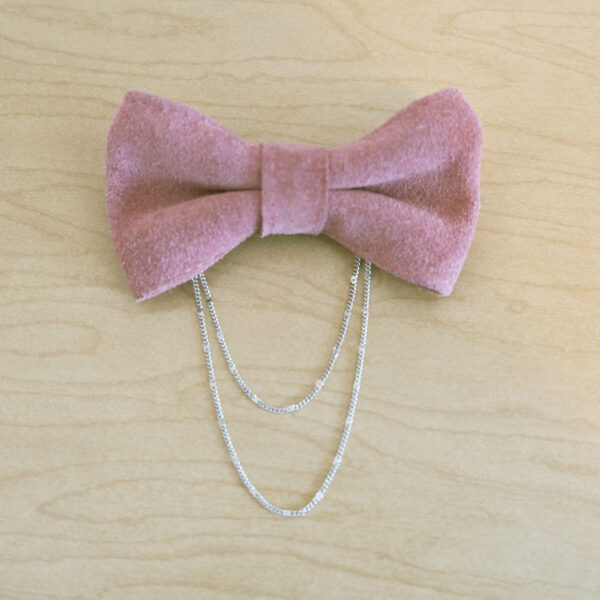 Broche nœud papillon en cuir et suède récupéré - Couleurs variées - Image 7