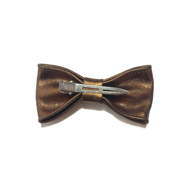 Barettes noeud - Pinces à cheveux en cuir/suède récupérés - Image 6
