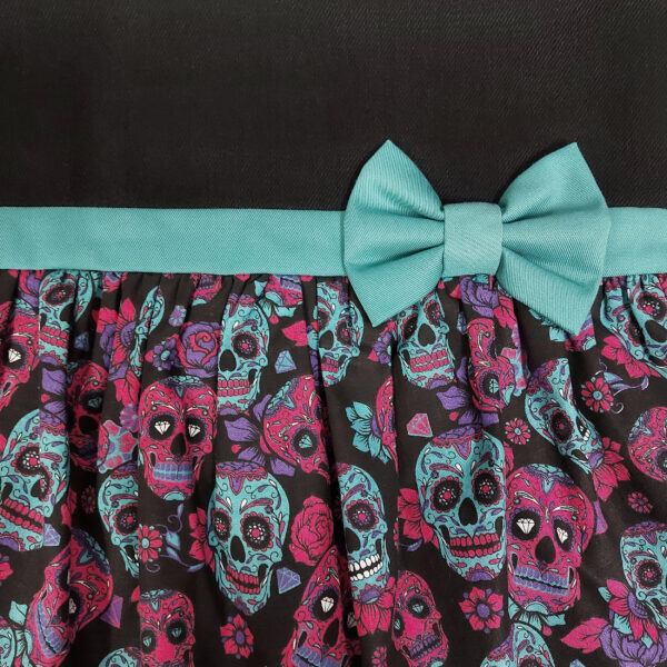 Fourre-tout noir avec boucle bleu - Sac bandoulière tête de mort - Image 2