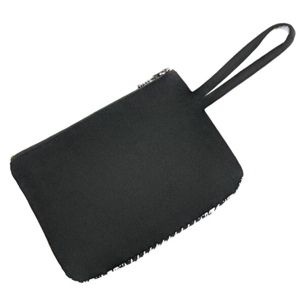 Pochette pied de poule noir et blanc avec poignée de transport - Image 7