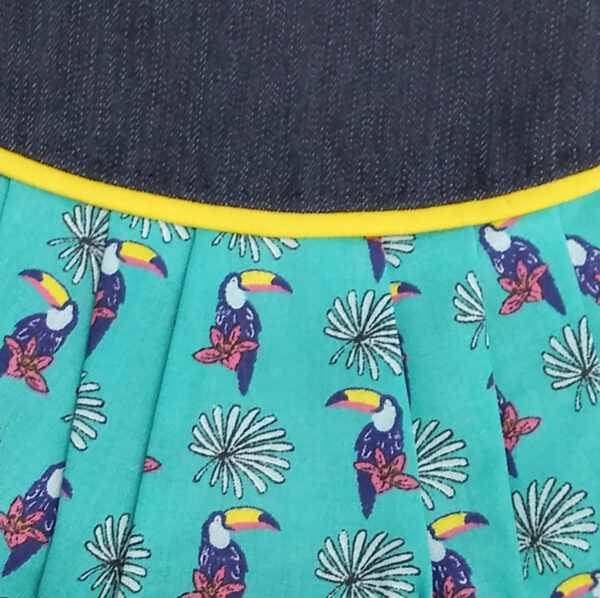 Pochette toucan en denim zippée avec poignée de transport - Image 4