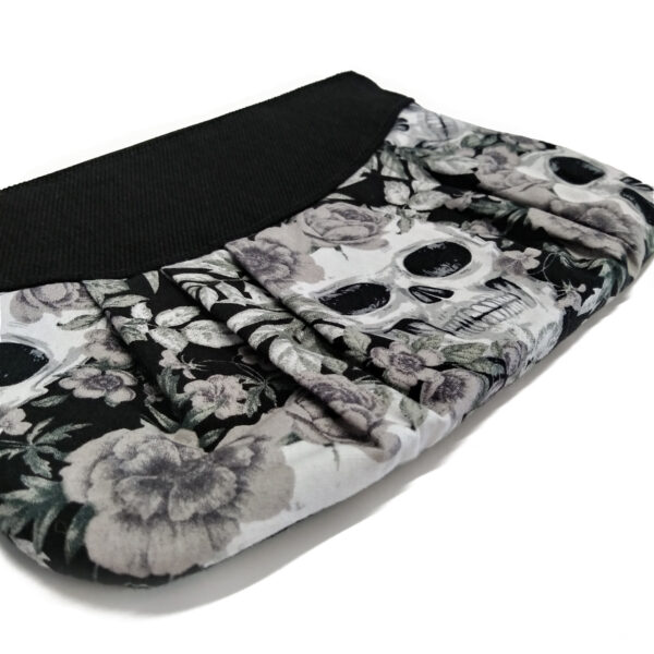 Pochette tête de mort noir - Mini sac avec poignée de transport - Image 3