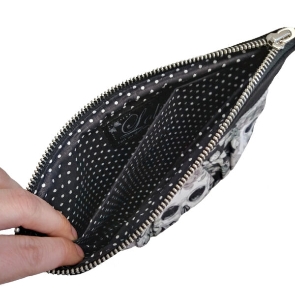 Pochette tête de mort noir - Mini sac avec poignée de transport - Image 5