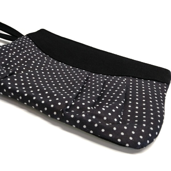Pochette à pois noir et blanc avec poignée de transport - Image 4