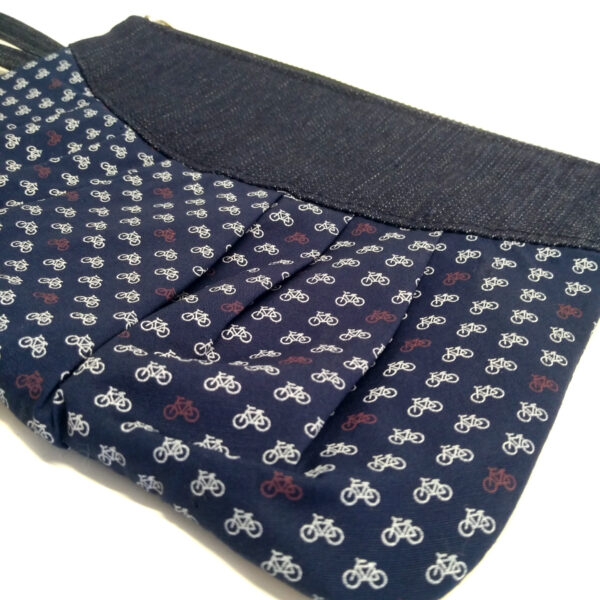 Pochette motif vélo - Mini sac à main en denim avec poignée - Image 3