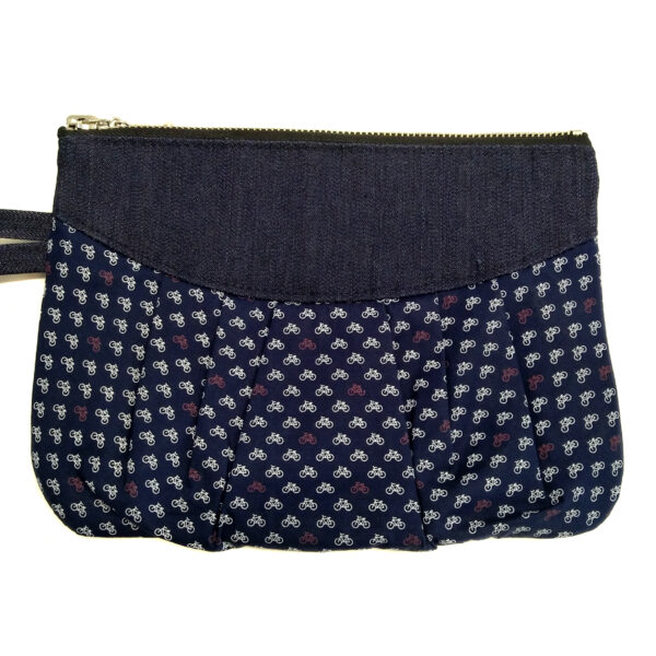 Pochette motif vélo - Mini sac à main en denim avec poignée