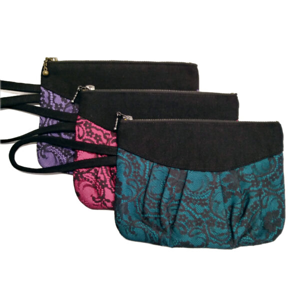 Pochette en dentelle noir - Couleurs contrastante variées