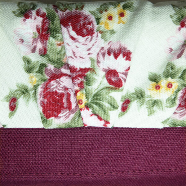 Portefeuille rouge fleuris crème avec doublure anti-fraude RFID - Image 5