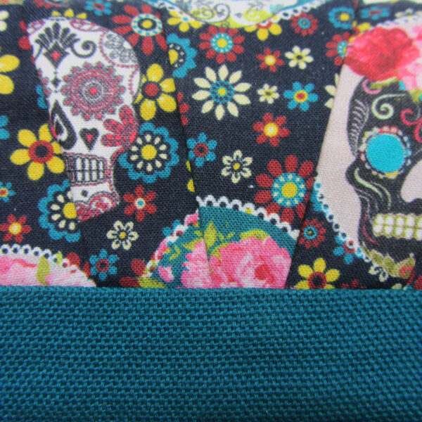 Portefeuille tête de mort mexicaine turquoise avec doublure RFID - Image 3