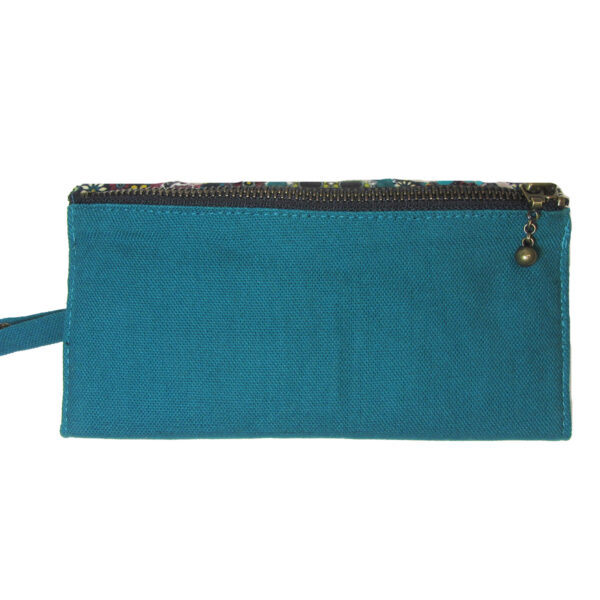Portefeuille tête de mort mexicaine turquoise avec doublure RFID - Image 9
