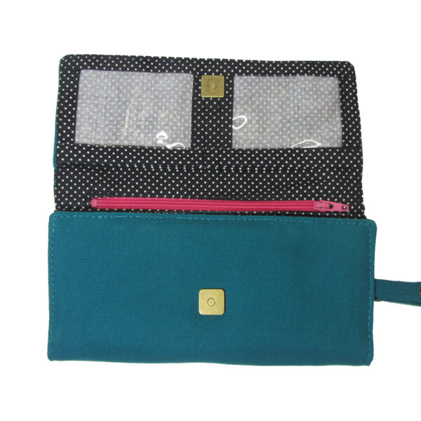 Portefeuille tête de mort mexicaine turquoise avec doublure RFID - Image 5
