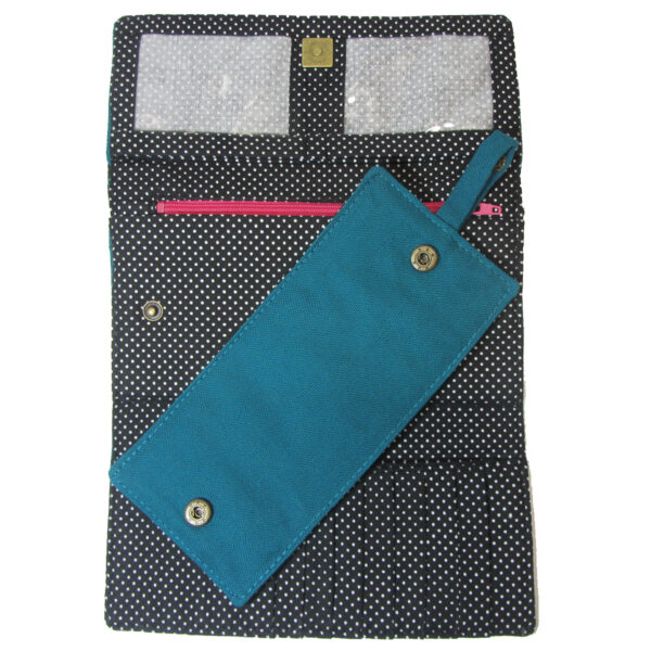 Portefeuille tête de mort mexicaine turquoise avec doublure RFID - Image 8