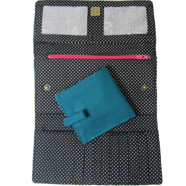 Portefeuille tête de mort mexicaine turquoise avec doublure RFID - Image 7